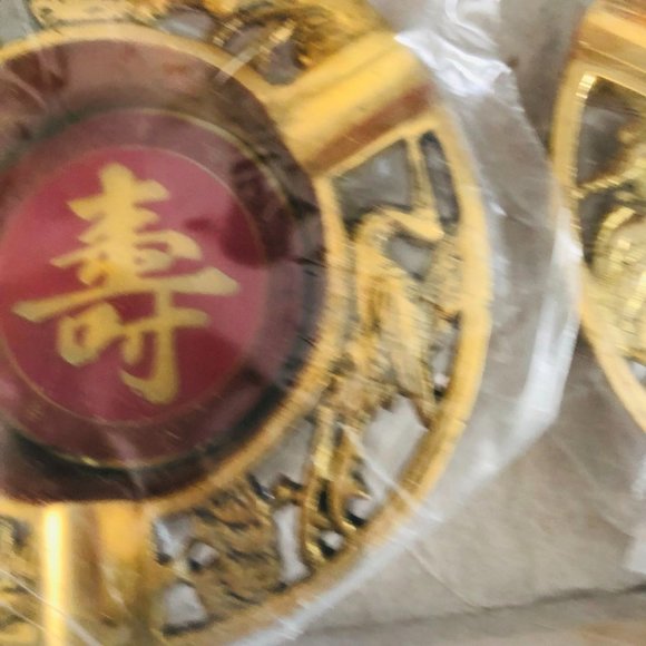 NEW - Set of 4 Brass Taiwanese Ashtrays with Chinese Characters - Picture 9 of 13